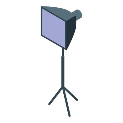 Professional studio lighting equipment standing on tripod illuminating scene