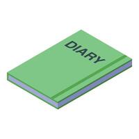 Green diary representing personal memories and daily reflections vector