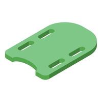 Green kickboard floating on water for swimming lessons vector