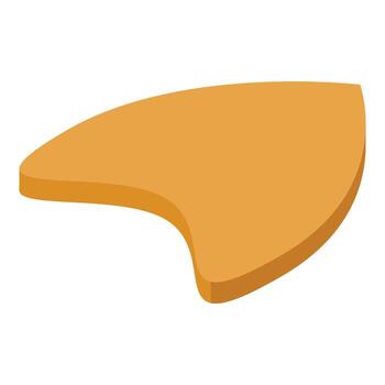 Single slice of toast bread with a bite taken out isometric view vector