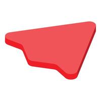 Red isometric abstract shape floating on white background vector