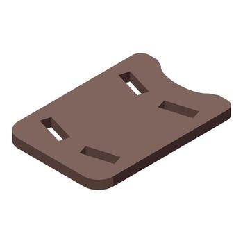 Brown floating kickboard isometrically projected on white background vector