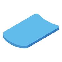 Light blue kickboard floating on white background vector