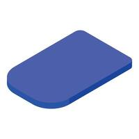Blue rounded rectangle floating in isometric view vector