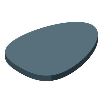 Smooth grey oval shape on white background representing simplicity and minimalism