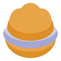 Tasty round sandwich with filling for snacking representing delicious fast food vector
