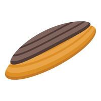 Eclair with chocolate icing isolated on white background vector