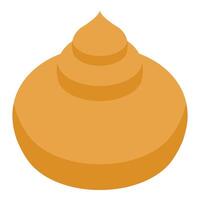 Swirling yellow cream forming a soft peak isometric icon vector