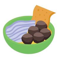 Delicious filipino dessert halo halo with ube halaya, sweet beans, and leche flan in a bowl vector