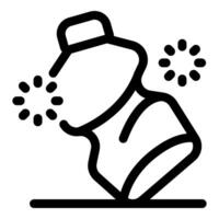 Damaged detergent bottle leaking with laundry icons symbolizing washing or cleaning concept vector