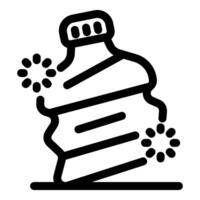 Disinfecting detergent eliminating bacteria from plastic bottle surface vector