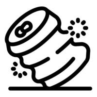 Crumpled soda can lying on the ground, recycling concept vector
