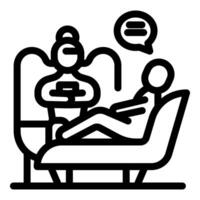 Psychologist listening patient talking about problems during therapy session vector