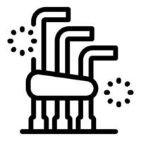 Allen key set with loading symbol representing work in progress vector
