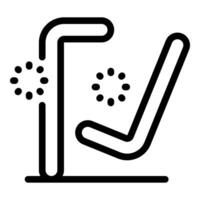 Airplane seat reclining position icon showing comfort and relaxation during flight vector