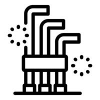 Allen key set with loading status displaying fixing progress vector