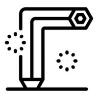 Pencil drawing a line with loading symbol, creating with digital art tools vector