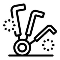 Futuristic cleaning robot removing dust and dirt with rotating brushes vector