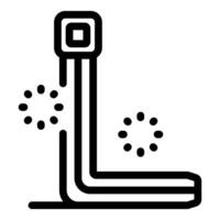 Plumbing pipe being installed with loading status indicator displaying progress vector