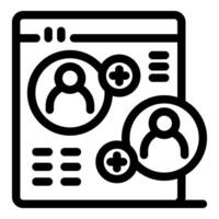 Adding new users to online account management system vector
