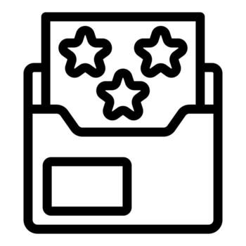 archivo carpeta con Tres estrellas representando clasificación y calidad de archivos vector