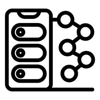 Mobile phone managing and connecting multiple devices wirelessly vector