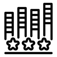 Ranking bars chart with star rating growing performance results vector