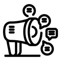 Megaphone spreading messages, promoting ideas and communication vector