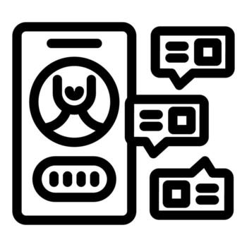 teléfono inteligente demostración En Vivo corriente con usuario perfil y charla mensajes vector