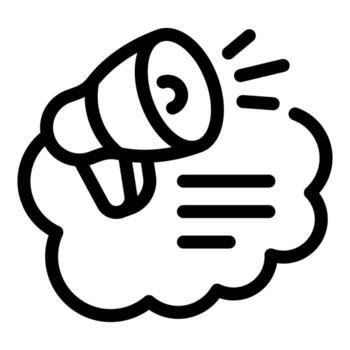 Megaphone shouting important news into speech bubble with text lines vector