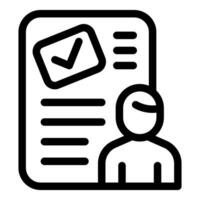 Candidate profile with check mark, successful applicant and job application process vector