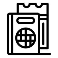 International travel documents showing passport and boarding pass icon vector