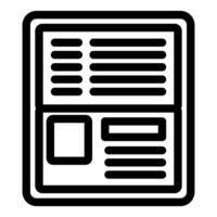 Newspaper page layout showing columns and image placeholder vector