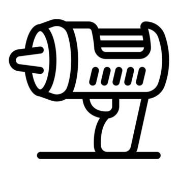 Futuristic space gun standing on a surface, ideal for sci fi projects vector