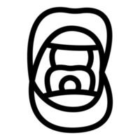 Open mouth showing throat and uvula icon, simple style vector