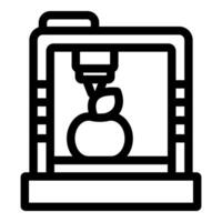 3d printer creating an apple, innovation in food technology vector