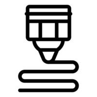 3d printer extruder creating an object layer by layer vector