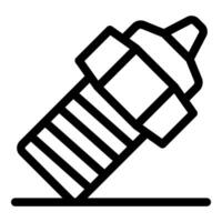 Car spark plug lying on a surface, automotive ignition system component vector