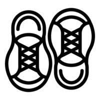 Pair of casual shoes with laces, top view icon vector