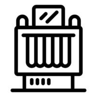 Electric heater with thermostat keeping warm during winter season vector