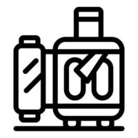 Portable oxygen concentrator and bag for travel and home use providing respiratory support vector