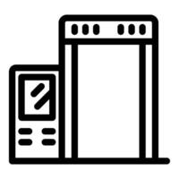 Metal detector gate and control panel scanning for weapons vector