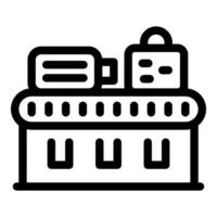 Luggage passing through conveyor belt in airport security check vector