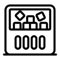 Retro arcade game displaying falling blocks and score counter vector