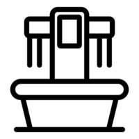 Smart home bath with automatic water filling system and digital control panel vector