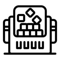 Ice maker machine making ice cubes, cooling system icon vector