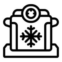 Portable freezer keeping food fresh during camping trip vector