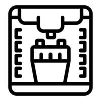 3d printer creating an object layer by layer, additive manufacturing process vector
