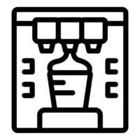 Water dispenser pouring water into cup, refreshing hydration icon vector