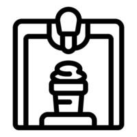 Modern coffee machine pouring coffee into cup, automated brewing process vector